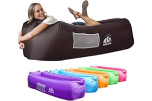 WEKAPO Inflatable Couch Air Lounger Chair - Camping & Beach Accessories, Portable Blow up Sofa for Hiking, Lawn, Indoor/Outdoor Movies & Music Festivals. Lightweight and Easy to Set Up Air Hammock