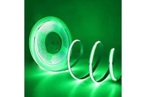 HEGEHE 2m COB LED Strip USB Power, Green Light Ribbon 5V DC, Self-Adhesive Tape for Home Commercial Cupboard TV Backlight Decorative Lighting