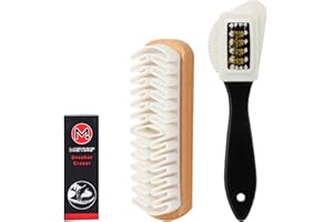 BIKASUN Brosse à Daim, Kit de Brosses à Chaussures pour Daim, en Crêpe avec Gomme de Nettoyage, Kit de Nettoyage pour Daim et Nubuck, Brosse Multifonction à 4 Côtés pour Le Nubuck et Le Daim
