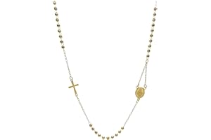 SiLo Bijoux COLLANA ROSARIO DONNA UOMO ACCIAIO INOX 316L ARGENTATO DORATO NERO ANALLERGICO - CONFEZIONE REGALO