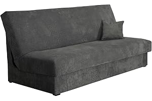 Schlafsofa Adela Mini Cord mit Bettkasten, 3 Sitzer Sofa, Bettsofa, Couch mit Schlaffunktion, Polstersofa, Schlafsofa, Couchg