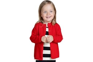 DE FEUILLES Kids Baby Knitted Solid Cardigan Uniform School-wear Button Down Sweaters Jumper Long Sleeve Tops