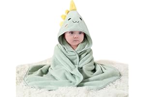 Enjoyaa Hooded Baby Towel,80 x 80cm Baby Bath Towels with Hood,Ultra Soft Hooded Baby Towels for Newborn Babies Boys Girls,Animal Design Baby Bath Towel for Kids Newborn Baby Gift (green)