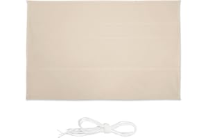 Relaxdays Tenda da Sole per Esterni Rettangolare, 5 x 7 m, Idrorepellente, Anti UV, Terrazza e Giardino, Beige