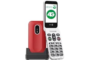 Doro Leva L20 4G Flip Big Button 128MB SIM-Free Unlocked Mobile Phone Red/White