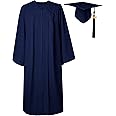 GraduatePro Graduation Gown and Cap for Adults 2025 Hat Matte Bachelor University Party Robe Set High School Women Men