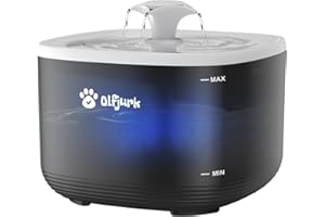 Cat Water Fountain, Olfjurk 102oz/3L Automatic Pet Water Fountain Dog Water Dispenser with a Detachable Water Tank, Easy Cleaning for Cats, Dogs, Multiple Pets (White+Black-03)