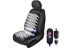 YBaoTuu Autositz Kühlung, Sitzauflage Auto Gegen Schwitzen, Weiches Gummidesign, 8 Ventilatoren, Sommer Kühlung Sitzauflage Im Auto Für Auto Vordersitz-Black