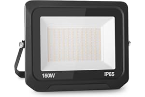 BAPRO Faretto a LED da esterno 150W 15000LM 3500K Faretto Luci di sicurezza domestica Fari a LED impermeabili per cortile, parco giochi, garage, campo da basket, parcheggio (Bianco caldo)