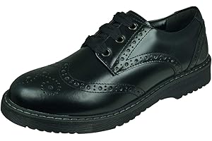 Start-rite Impulsive II Girls Black Leather Lace Up School Shoes