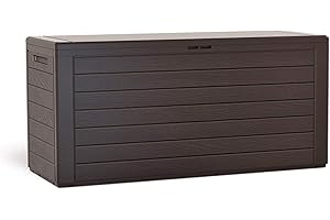 PROSPERPLAST Boîte à jardin 280L plastique ocre foncé Woodebox 116 x 43,3 x 55 cm