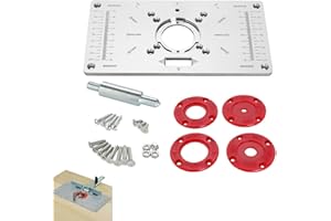 Onlynery Placa enrutador Aluminio | Máquina Recortadora para carpintería con Tablero abatible | Fresadora Herramientas Madera Placa enrutador Bancos con Anillos