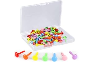 MMGOQQT 100pcs Multicolor Split Pins, Metal Paper Fasteners Mini Brads, Paper Fasteners Split Pin Round Brads with Storage Box for DIY Crafts Projects Scrapbooking Office (8mm x 17mm)