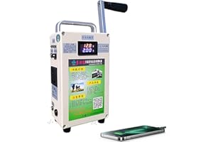 URCREAT 150w Kurbelgeneratoren 65wh 15000mah Kurbel Generator Handkurbel Generator Tragbarer Kurbel Stromerzeuger Mit Steckdose, 220v Ac/Dc/Usb Handgenerator Zur Stromerzeugung