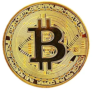 Crypto world Bitcoin Crypto Currency Gold Colour Plated Real Metal 40MM Diameter