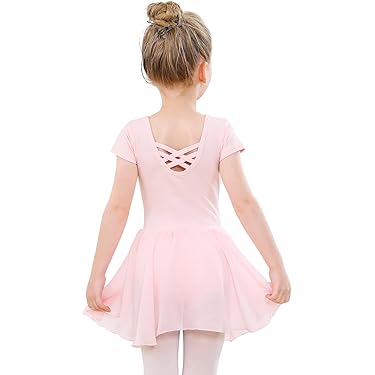 Robe De Ballet Fillette Pailletée - Tutu Danse Avec Strass, Rose