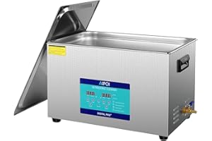 AIPOI Pulitore ad ultrasuoni 30L Pulitore Ultrasuoni con Timer e Riscaldamento, per la Pulizia di Parti Metalliche, Biciclette e Ricambi Auto, Carburatore, Circuiti Stampati, Strumenti Dentali ecc