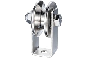 KCNOFNC Polea de inversión de 40 mm con 2 rodamientos de bolas, acero inoxidable, polea para cuerdas de 8 mm, capacidad de carga de 200 kg, 1 pieza