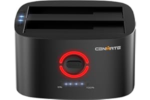 CENMATE Dual Bay Hard Drive Docking Station with Offline Clone, USB A/C 3.0 to SATA, Hard Drive Reader for 2.5/3.5 Inch HDD/SSD(Supports 18TB*2, Up to 6Gbps Under UASP)