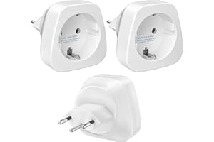 Adapter Schweiz Deutschland, 3 Stück Adapter Schweiz, EU auf Schweiz Reiseadapter, JEXPOWER Steckdosenadapter Schweiz (Schuko) 3 Pins Schweiz, Typ J Reiseadapter - weiß