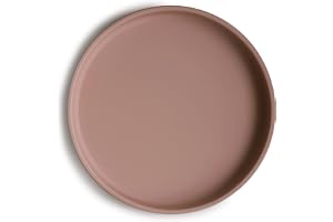 Mushie Klassisk Silikontallrik med Sugkopp | Halkfri Silikontallrik Baby | Indelad Tallrik för Bebisar och Småbarn | Material: Livsmedelsgodkänd Silikon