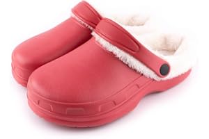 R-ISLAND Clog classic,zoccoli invernali donna,Con fodera calda,Impermeabile,Con suola antiscivolo,Comodo,per casa,camera da letto,soggiorno..