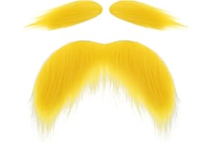 LUSOFIE Fake Beard Fake Mustache Eyebrows Stick on Mustaches Funny Old Man Costume Mustache Stickers Party Cosplay Halloween