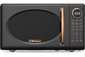 Belaco 20L Microwave, Digital Display, 8 presets with Auto Defrost, 800W Microwave Oven, 10 Power Levels, Luxury & Retro Design, Easy Clean
