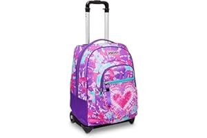Seven Trolley Scuola, Trendy Heart Girl, Multicolore, 2 in 1 Zaino con Spallacci Uso Zaino con Cross-Over System, Scuola e Viaggio, Bambine e Ragazze