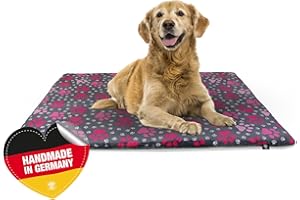 HS-Hundebett Pfote Pink 30 x 45cm rutschfeste Hundedecke in 6 Größen I Qualität Made in Germany I waschbar bei 40° I weiche Kuscheldecke mit 4 cm Polster-Füllung…