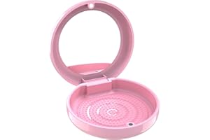 ‎BVN Zahnspangendose Gebissdose mit Spiegel, Zahnprothesen Behälter, Zahnschiene Box, Prothesendose, Zahnspangenbox, Spangendose, Dose für Zahnprothese, Prothesenbox, Protesenbehälter Rosa.