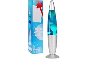 AONESY Lampade laviche per adulti e bambini, 34 cm, lampada lavica Lihgt blu liquido e cera bianca retrò Astro lampada per la decorazione della casa, bella luce regalo per Natale, compleanno,