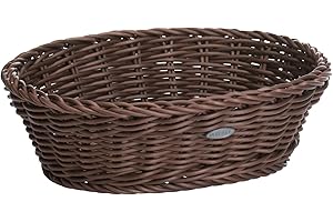 ‎SALEEN Saleen Mehrzweck-Korb, Gastrotauglich, Oval, 25,5 x 19 x 8 cm, Kunststofffaser, Dunkelbraun, 02056006101