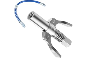 STARKVISTA Quick Release Grease Coupler Adapter with 30CM Nozzle Hose – Easy Release Mouthpiece, Universal Compatibility for Automotive and Industrial Lubrication (Standard)