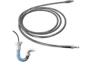Riisoyu Desatascador Tuberias, 3m x 10mm Cable Desatascar Tuberias Alambre Desatascador Tuberias Ducha Muelle Desatascador para Desatascar el Fregadero Lavabo Duchas Bote Sifónico Sumidero Terraza WC