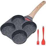 Bobikuke Pancake Pan, 4 Cup, Aluminum, All Kitchen & Induction Hobs (Black)