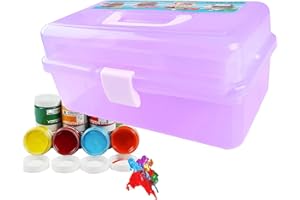 ANJING Craft Storage Box, 3 Layer Multipurpose Storage Box, cantilever tool box, Art Craft Organizer for Art Materials, Medicine, Tools, Toy, Cosmetic