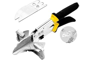 HAIMAYEE Präzise Mehrwinkel Gehrungsschere Schere zum Schneiden von Weichholz,Kunststoff,PVC - Verstellbar von 0 bis 45 Grad mit 2 Ersatzklingen