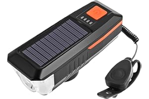 JACKRULER Éclairage de vélo, LED Étanche3 Modes de Luminosité, Lumières de Sécurité Rechargeables USB et Charge Solaire, Nuit Lampe de Sécurité, pour Cyclysme VTT, VTC, Bicyclette etc (C)