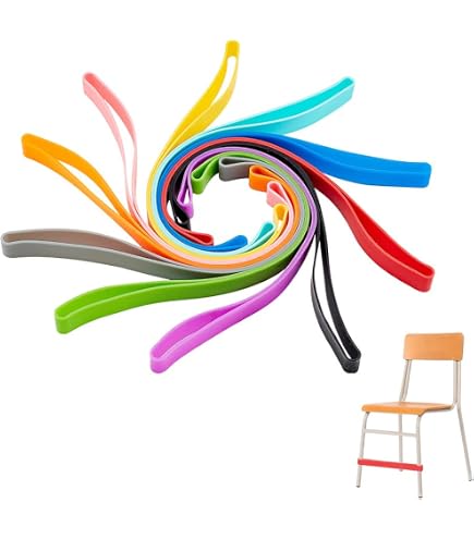 Bandes Élastiques Pour Chaises Enfants - 5 Couleurs - Aide à La Concentration TDAH/Autisme - 30x5cm