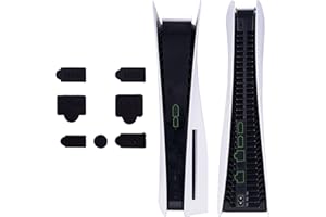 BURSTNINJA [7 Stück] Silikon Staubstöpsel für ps5 Konsole, Staubstöpsel Anschluss Schutzstecker Staubschutz Kappen für ps5 Digital&Disc Edition Konsole, Staubdichter Stecker Konsole Zubehör–Schwarz