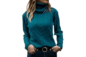 GeGekoko Pull à col roulé pour Femmes, élégant, Manches Longues, en Tricot épais, décontracté, Doux