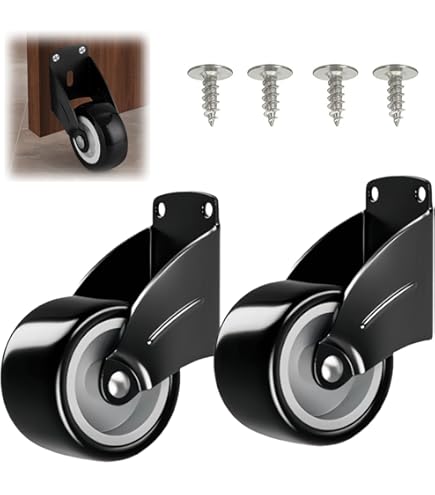 Roue De Support De Bas De Porte En Acier Et Caoutchouc Pour La Stabilité Des Armoires Et Meubles (noir