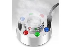 FITNATE High Power Mist Maker, 1500ML/H Large Volume Mist Fogger with 6 LED Light Fog Machine Atomizer 50W for Halloween, Pond, Garden, Rockery,Yard