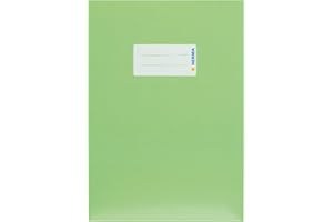 HERMA 19766 Lot de 10 couvertures pour cahiers d'école, format A5, en carton vert clair, avec champ d'inscription, en papier solide et extra fort, pour cahiers d'école, colorées