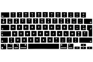 Arisase Coque de clavier ultra fine en silicone pour MacBook Air 15,3" avec puce M2 sorti en 2023, accessoires de protection souples UE/UK (français)