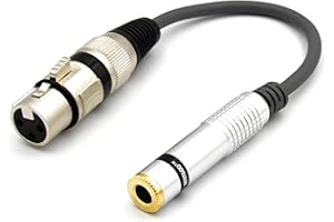 VITALCO XLR Femmina a Jack 6.3mm Stereo Femmina Connettore per Microfono Cannon a Jack 6.3 TRS Audio Cavo