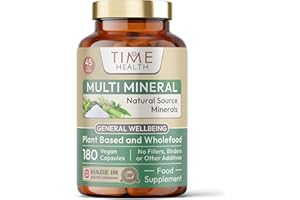 TIME HEALTH Daily Multi Mineral - Natural Source & Plant-Derived - Contains Ionic and Trace Minerals - Zero Additives - UK Manufactured - Pullulan (180 Capsule Bottle)