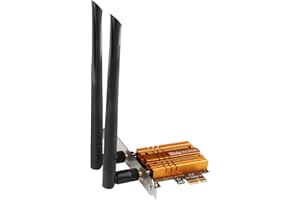 Ubit Carte WiFi 6,AX3000E Carte WiFi PCIE,Tri-Bande(6G/5G/2.4G) avec BT 5.2, OFDMA, MU-MIMO, Ultra-Faible Latence, WIN10/11 64bit