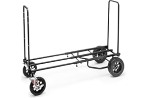 Rock-N-Roller R12STEALTH (All Terrain Stealth) 8-in-1 Folding Multi-Cart/Hand Truck/Dolly/Platform Cart/34" to 52" Telescoping Frame/500 lbs. Load Capacity, Black